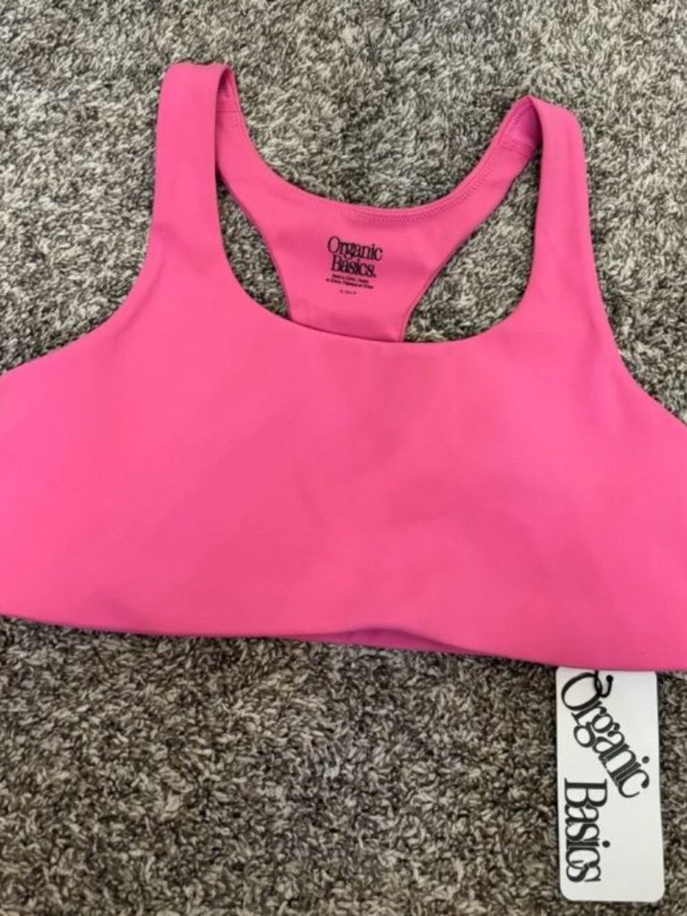 Organic Basics Pink Full Coverage Super Soft Unpadded Racerback Sports Bra